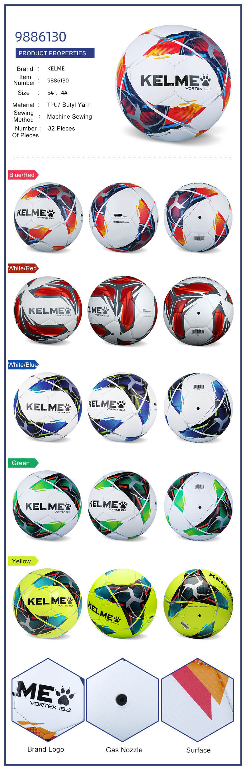 KELME Soccer Ball 9886130