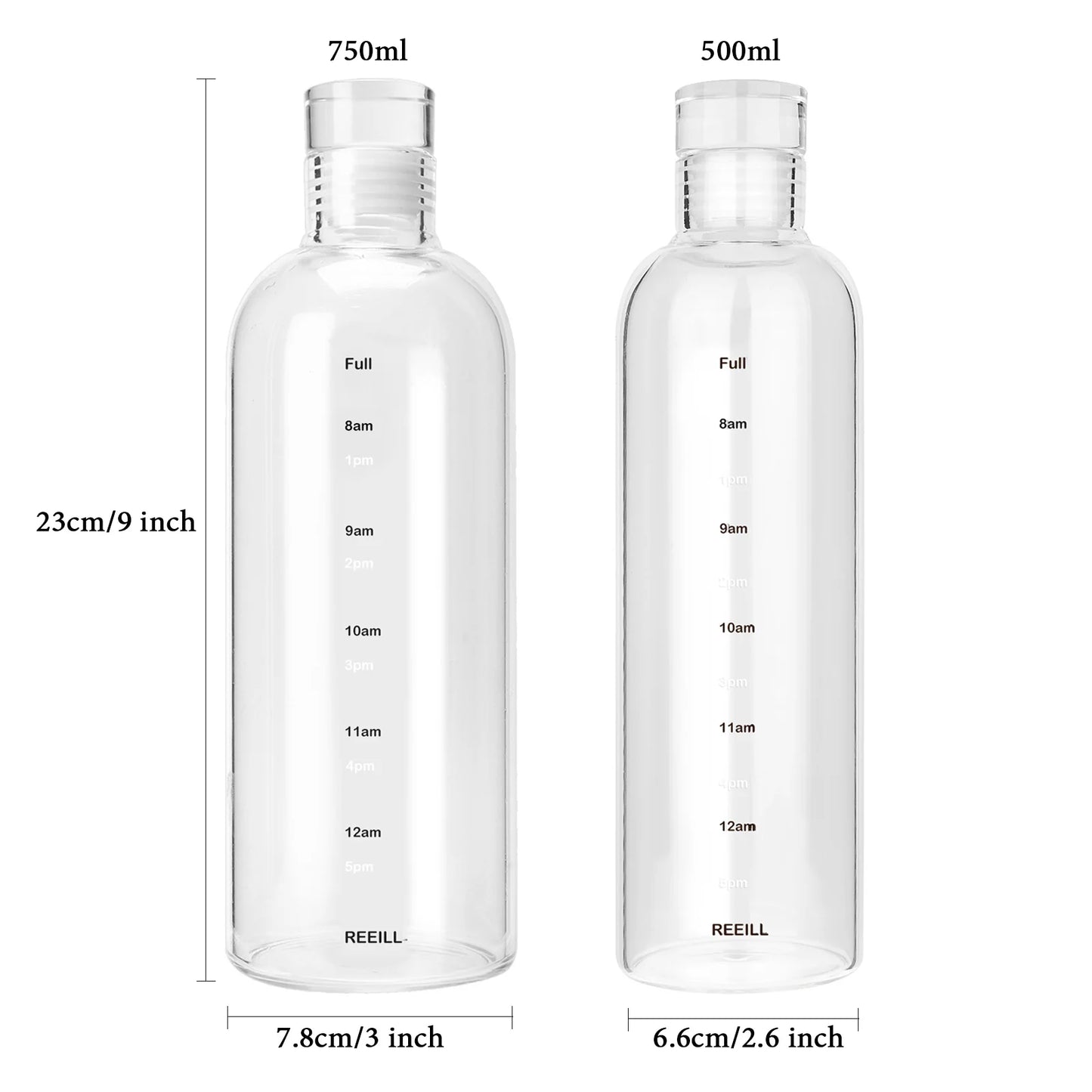 500/750ml Glass Water Bottle