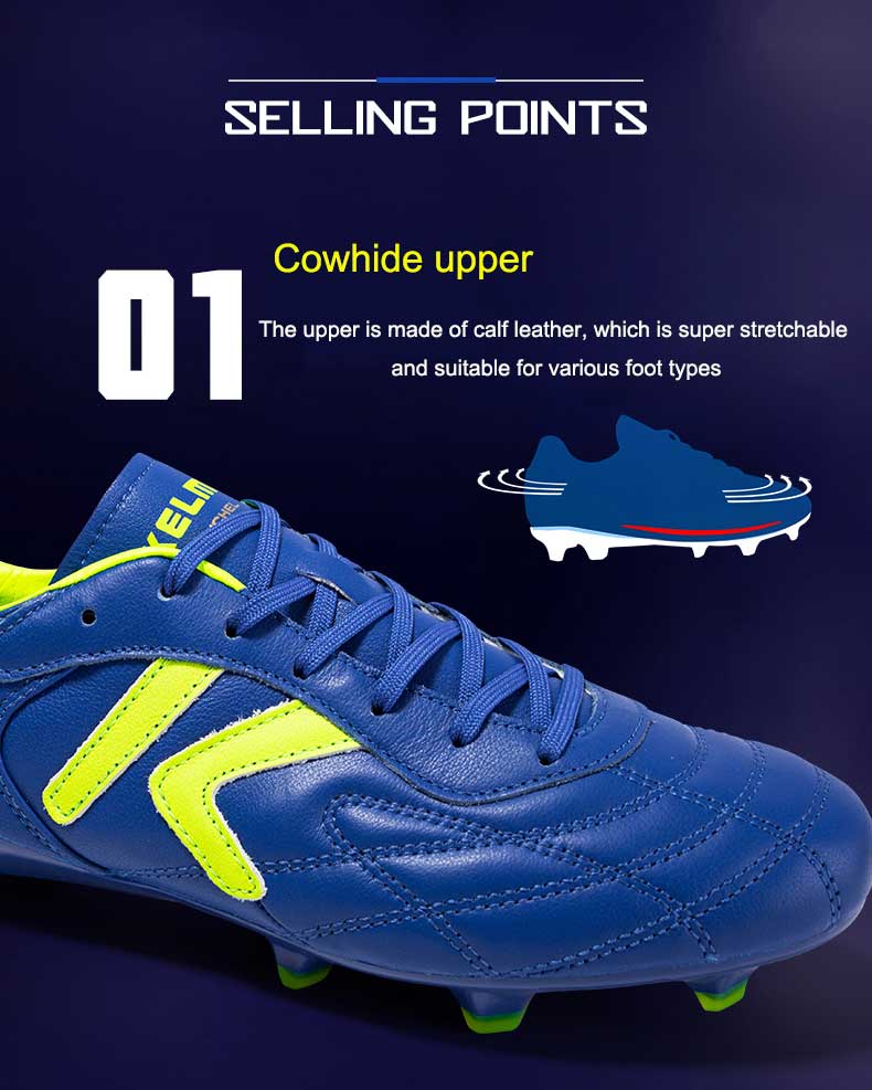 KELME FG Soccer Shoes Original Calf-Skin